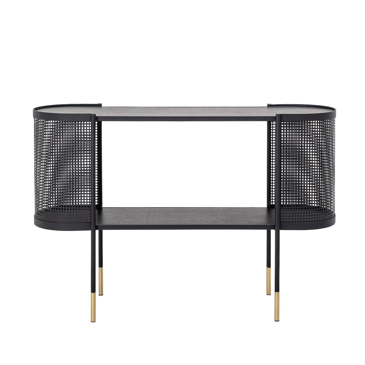 Hello Honey® Metal Console Table with Shelf & Brass Finish Legs